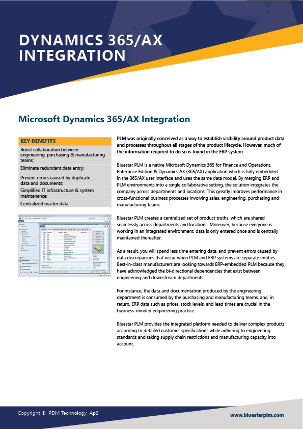 Thumbnail Product Sheet Bluestar AX Integration