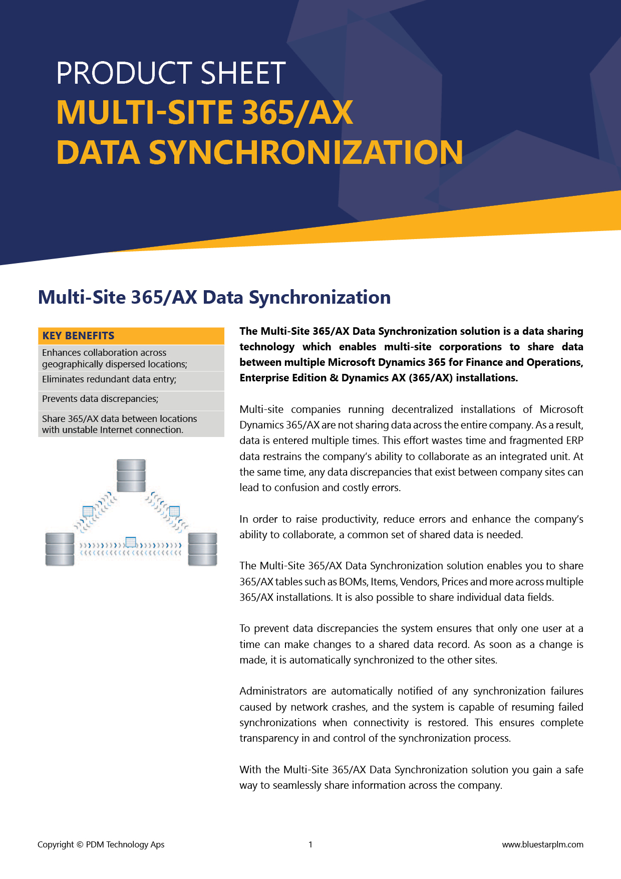 Bluestar Multi-Site 365/AX Data Synchronization Product Sheet Thumbnail